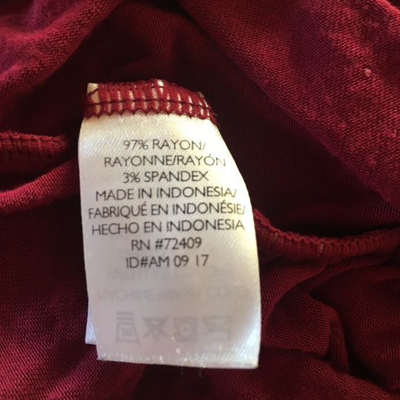 Maternity Tank Top - Ruched Sides Spaghetti Strap Shelf Bra Burgundy Wine Sz L - Picture 11 of 12